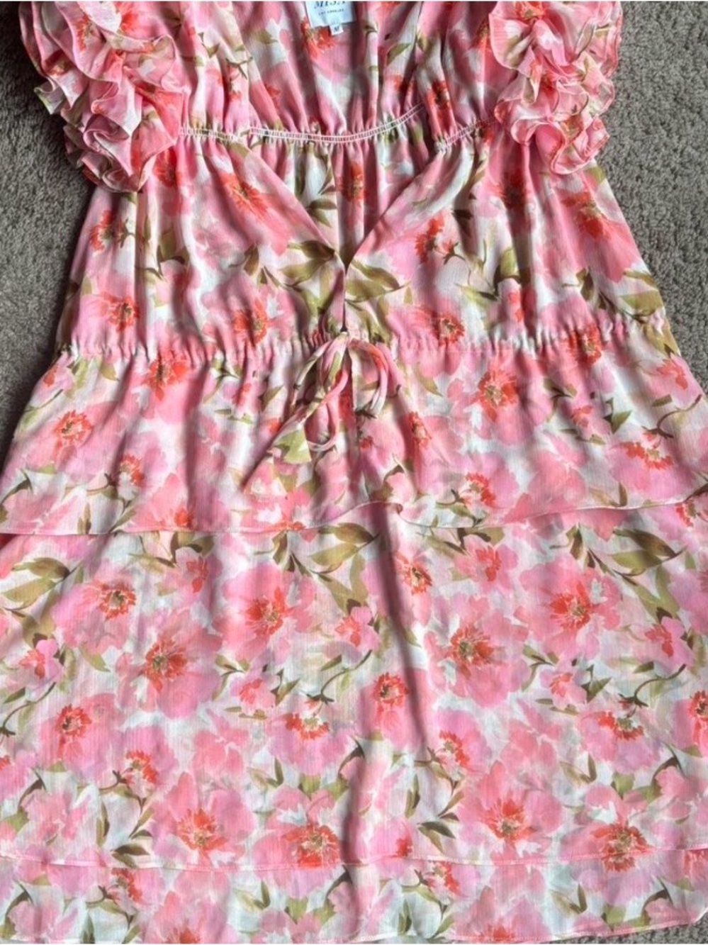 Misa Los Angeles Pink Floral Mini Dress